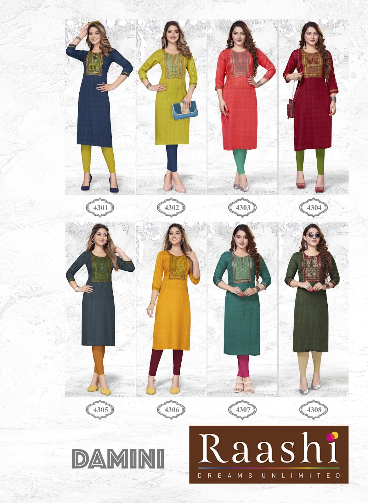 Damini Raashi Rayon Straight Cut Kurtis