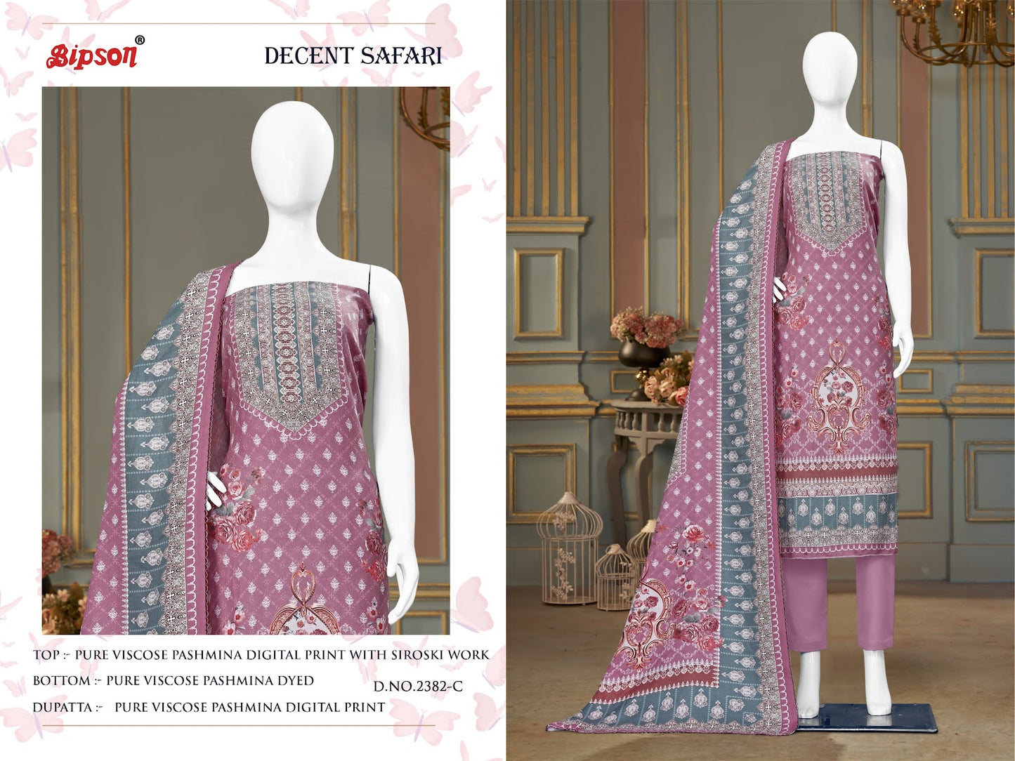 Decent Safari-2382 Bipson Prints Viscose Pashmina Suits