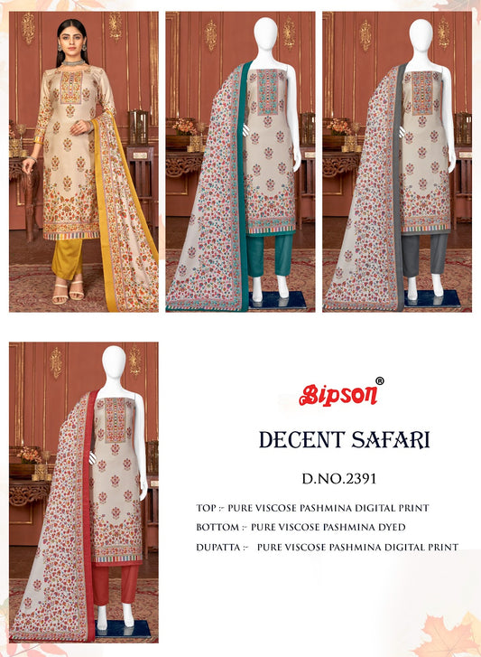 Decent Safari-2391 Bipson Prints Viscose Pashmina Suits