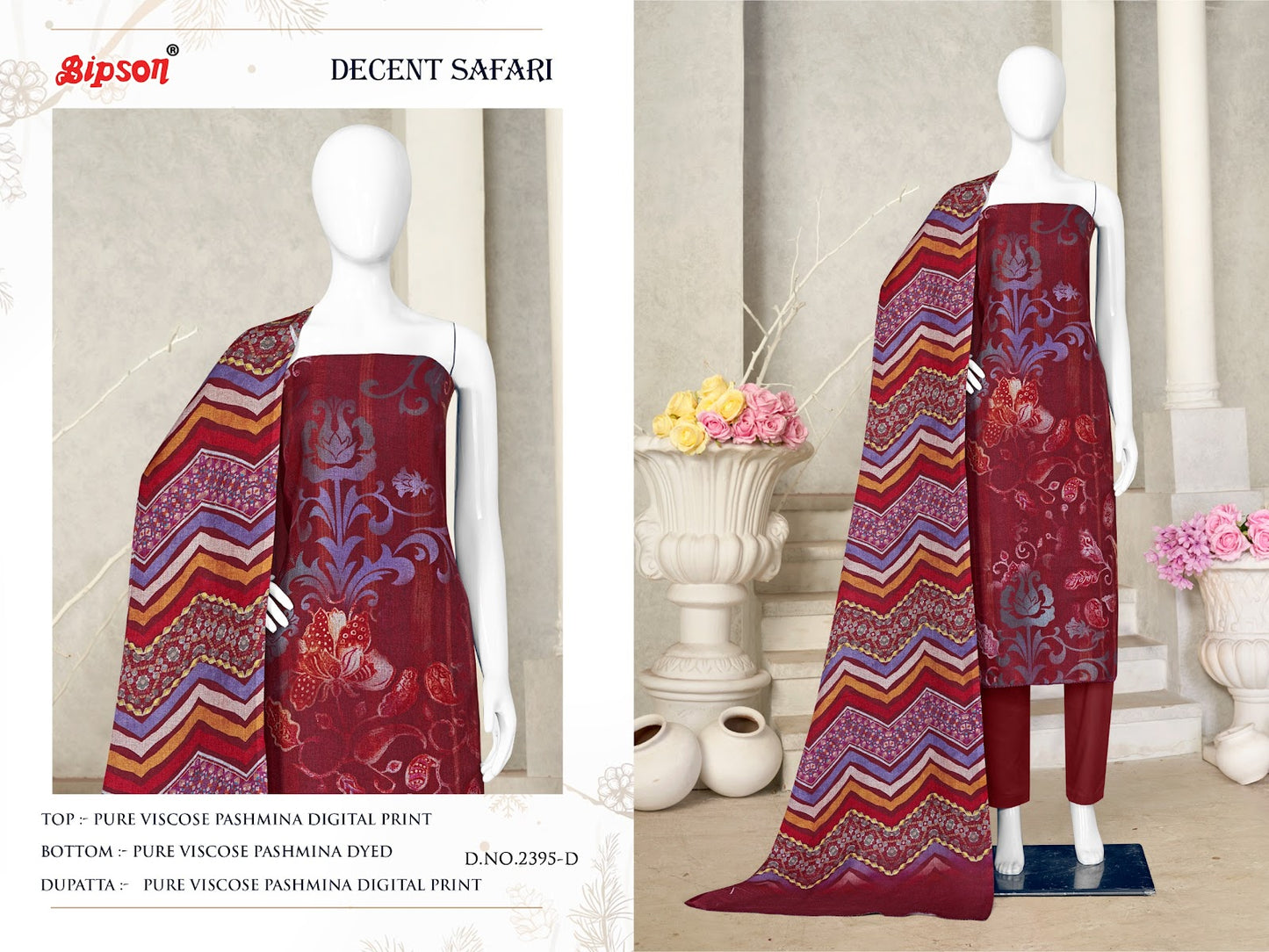Decent Safari-2395 Bipson Prints Viscose Pashmina Suits