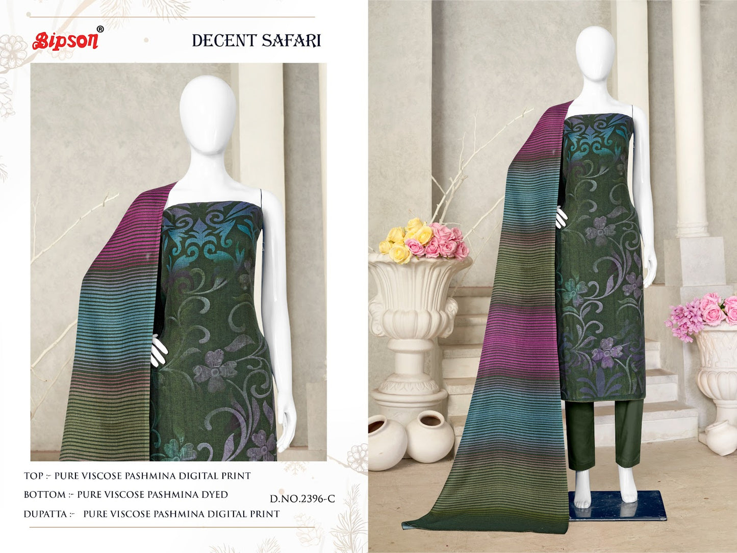 Decent Safari-2396 Bipson Prints Viscose Pashmina Suits