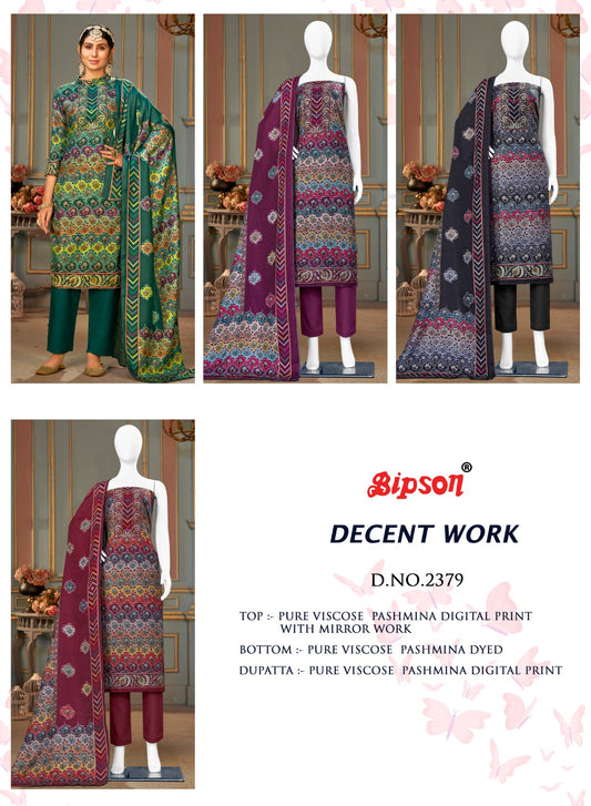 Decent Work-2379 Bipson Prints Viscose Pashmina Suits