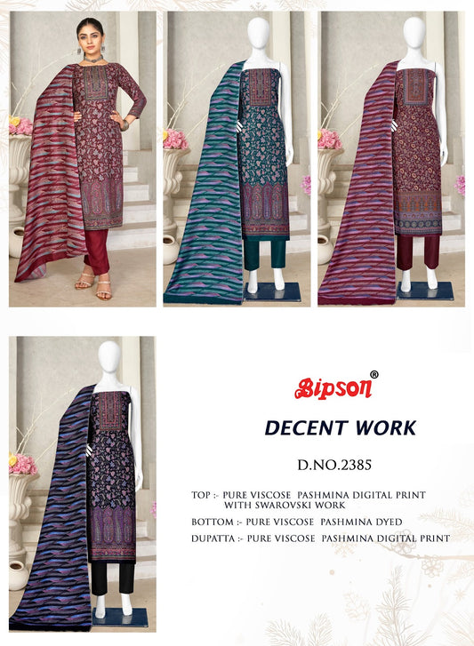 Decent Work-2385 Bipson Prints Viscose Pashmina Suits