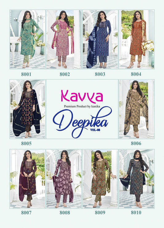 Deepika Vol-8 Kavya Cotton Readymade Pant Style Suits