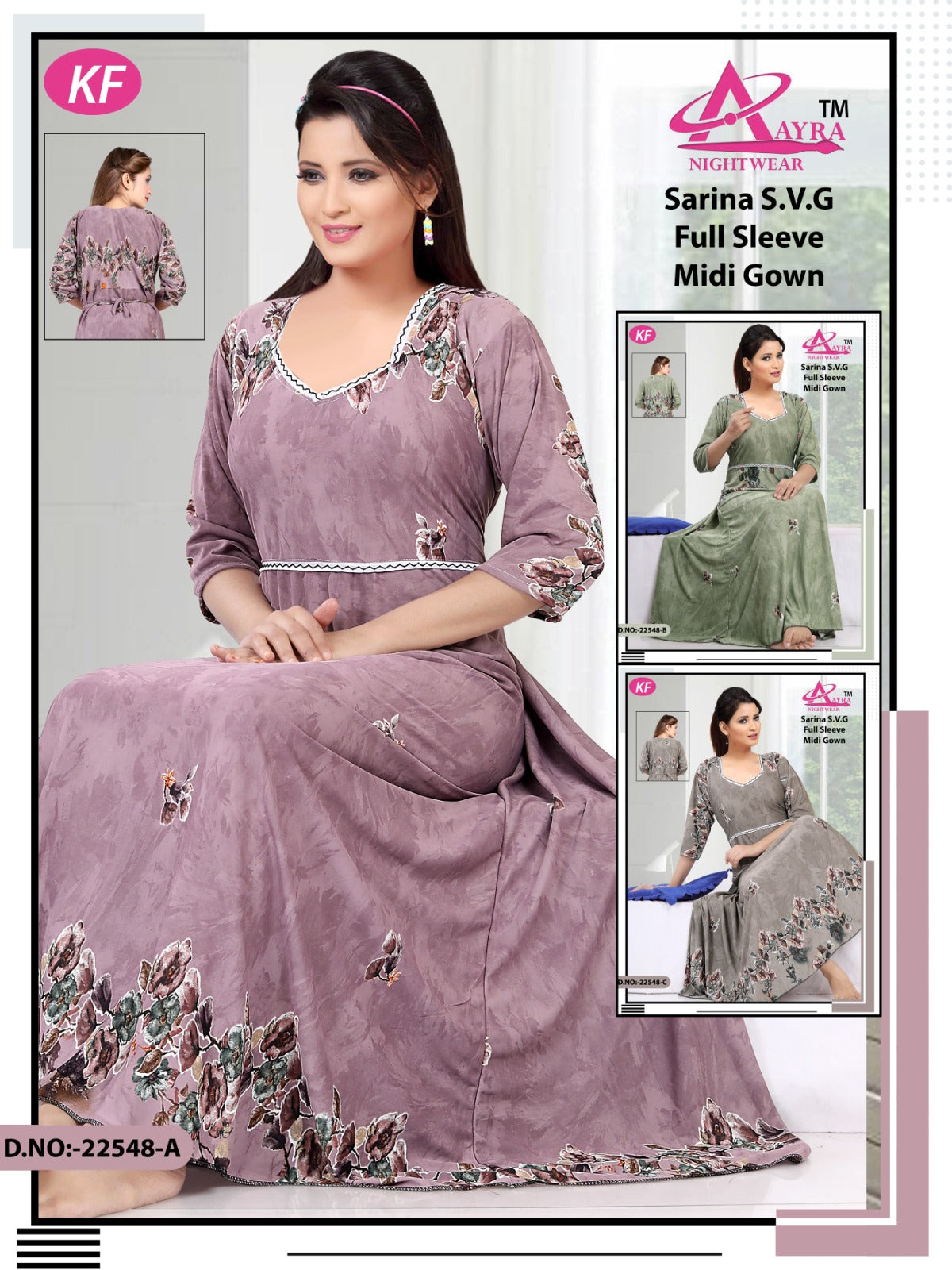 Design-1 Aayra Sarina Night Gowns