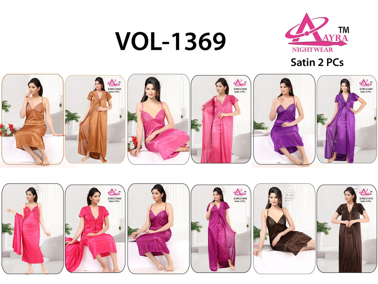 Design-8 Aayra Satin Night Gowns