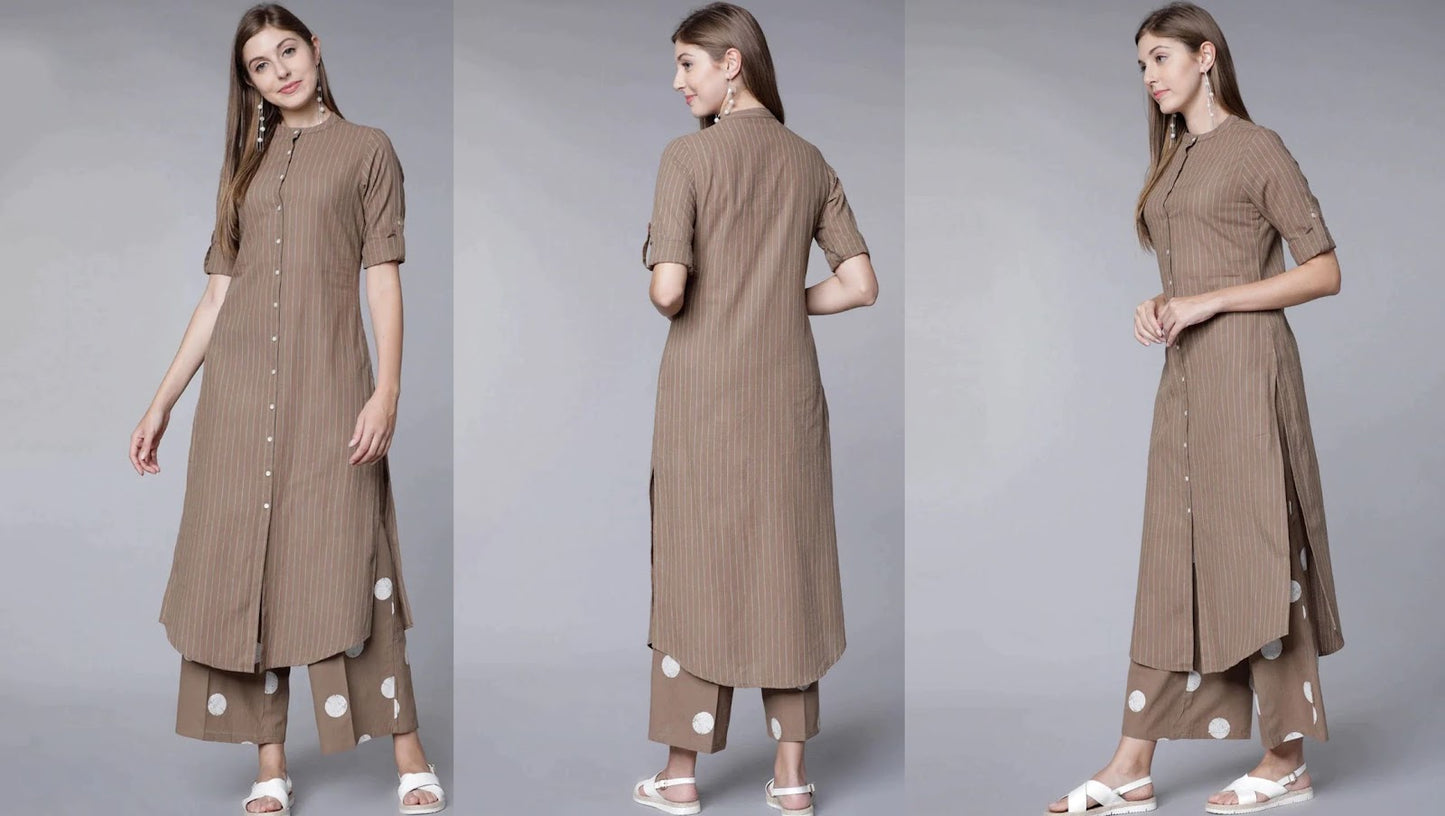 Design 12 Ganpati Cotton Kurti Plazzo Set