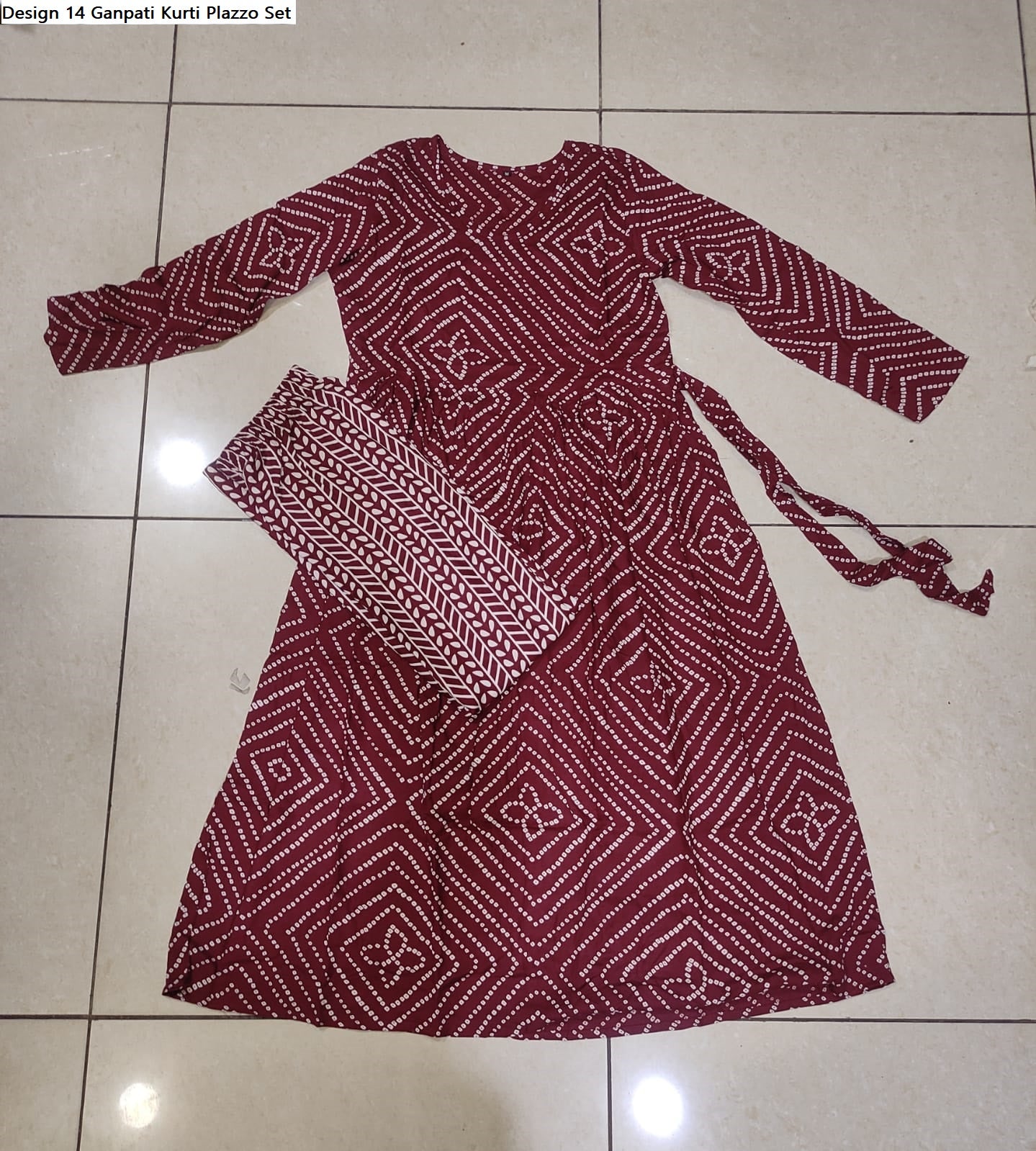 Design 14 Ganpati Rayon Kurti Plazzo Set