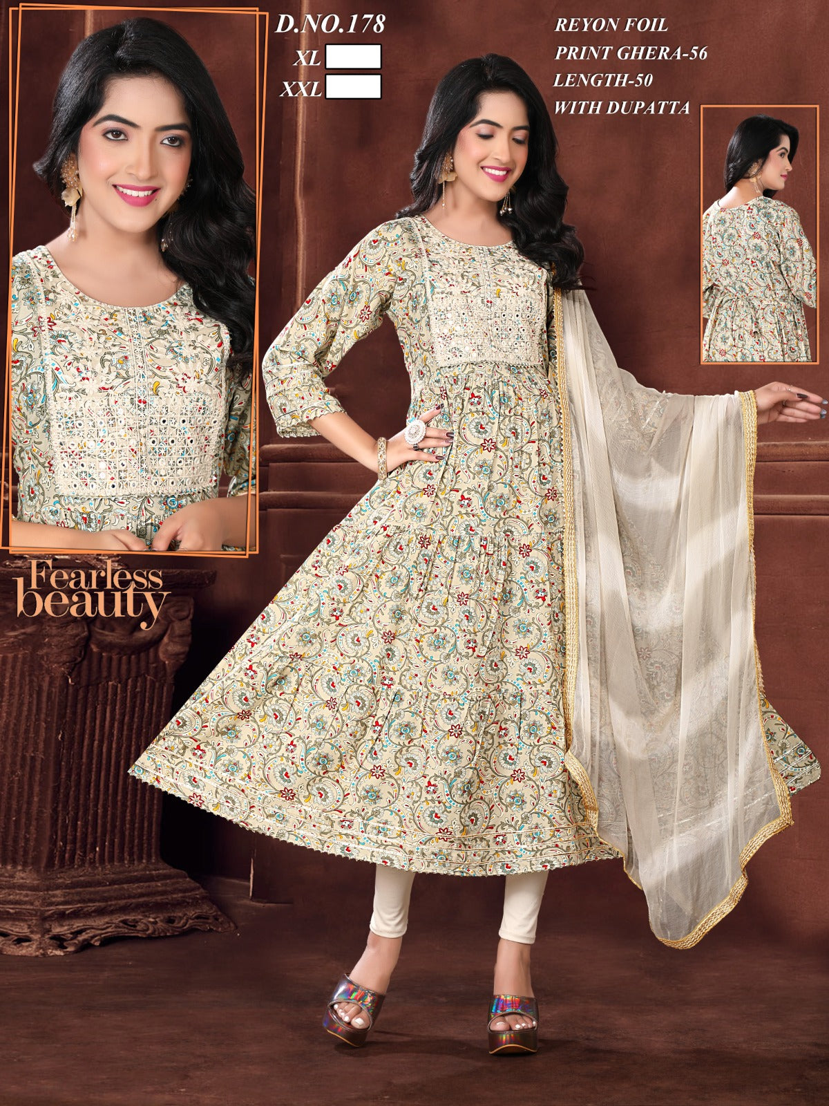 Design 1 Mahakal Rayon Kurti Dupatta Set