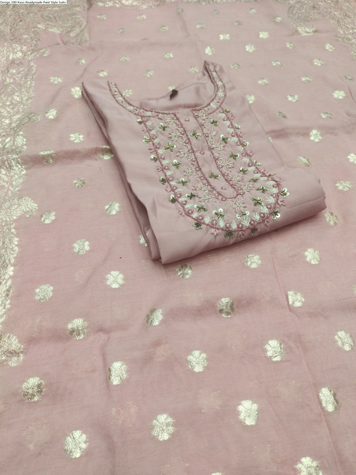 Design 200 Kaso Roman Silk Readymade Pant Style Suits