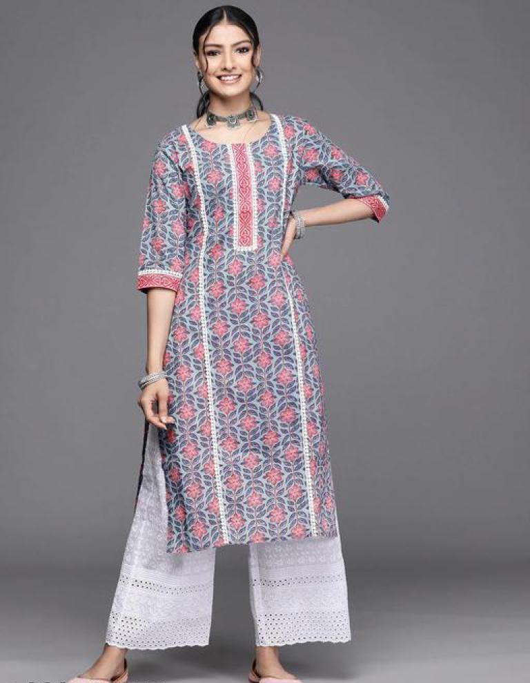 Design 28 Ganpati Cotton Knee Length Kurtis