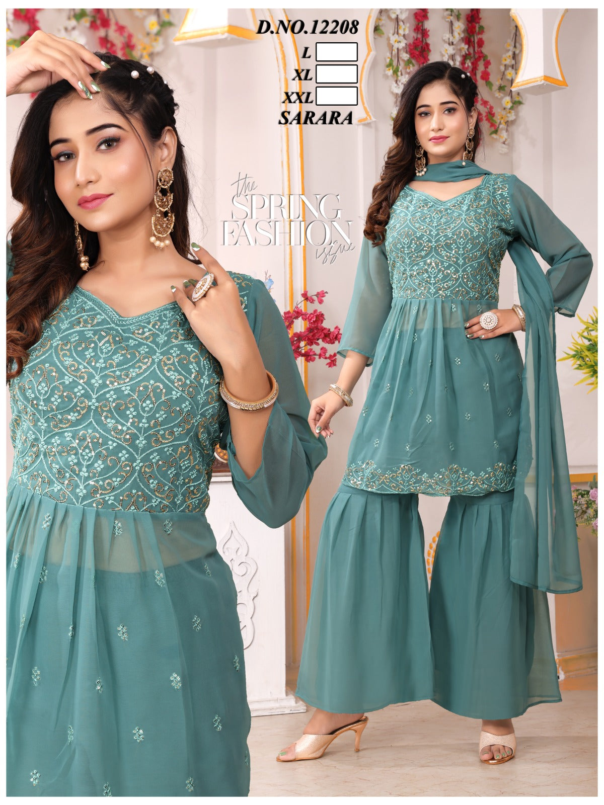 Design 39 Kh Georgette Readymade Sharara Suits