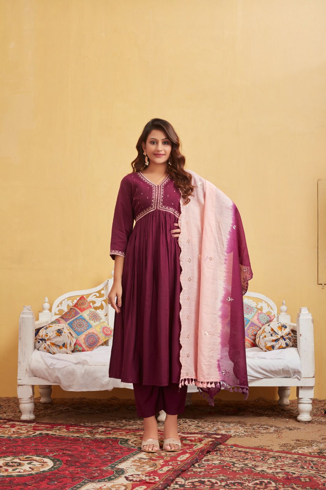 Design 3 Riya Roman Silk Readymade Pant Style Suits