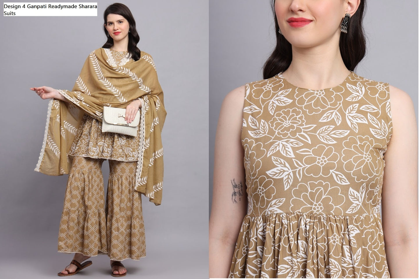 Design 4 Ganpati Heavy Rayon Readymade Sharara Suits