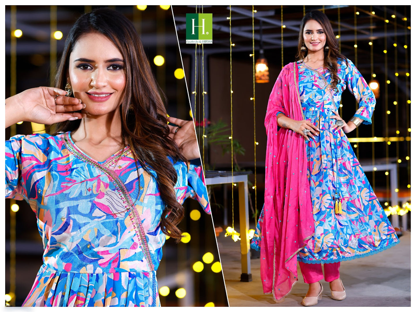 Digital Print 01 H Dot Readymade Pant Style Suits