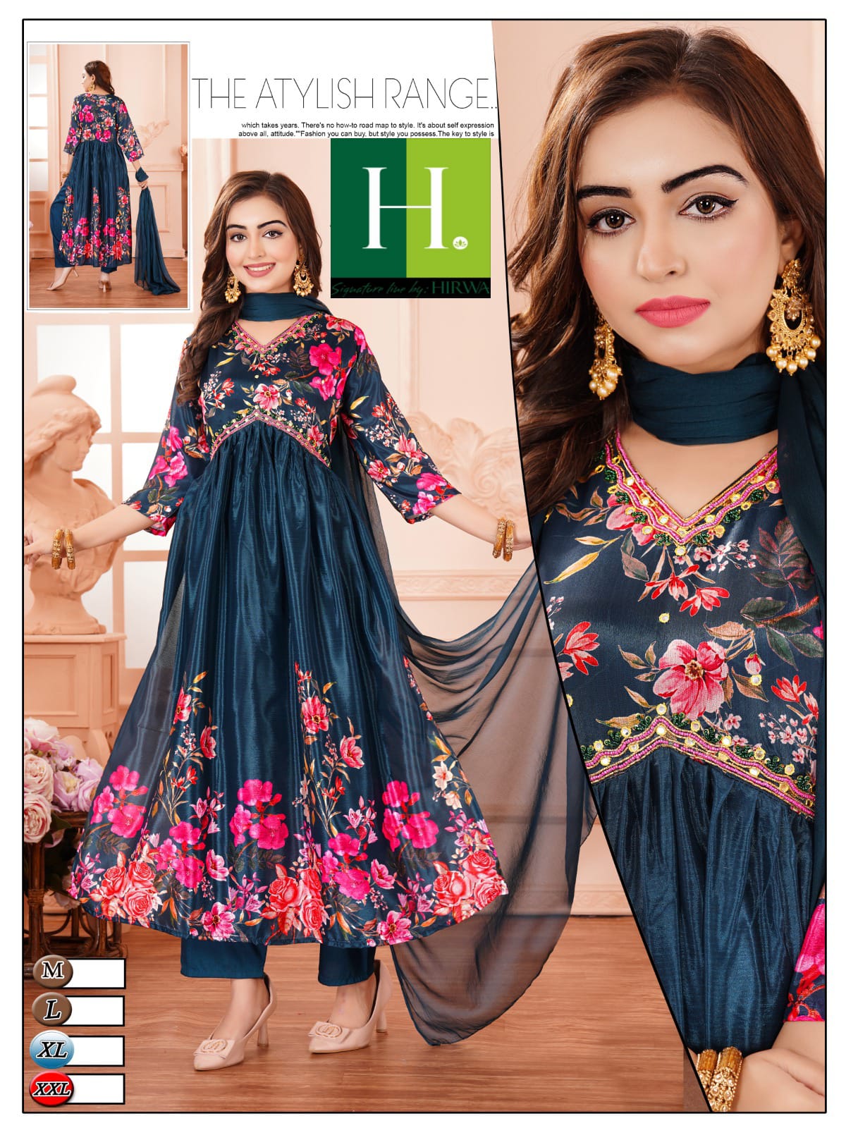 Digital Print 04 H Dot Readymade Pant Style Suits