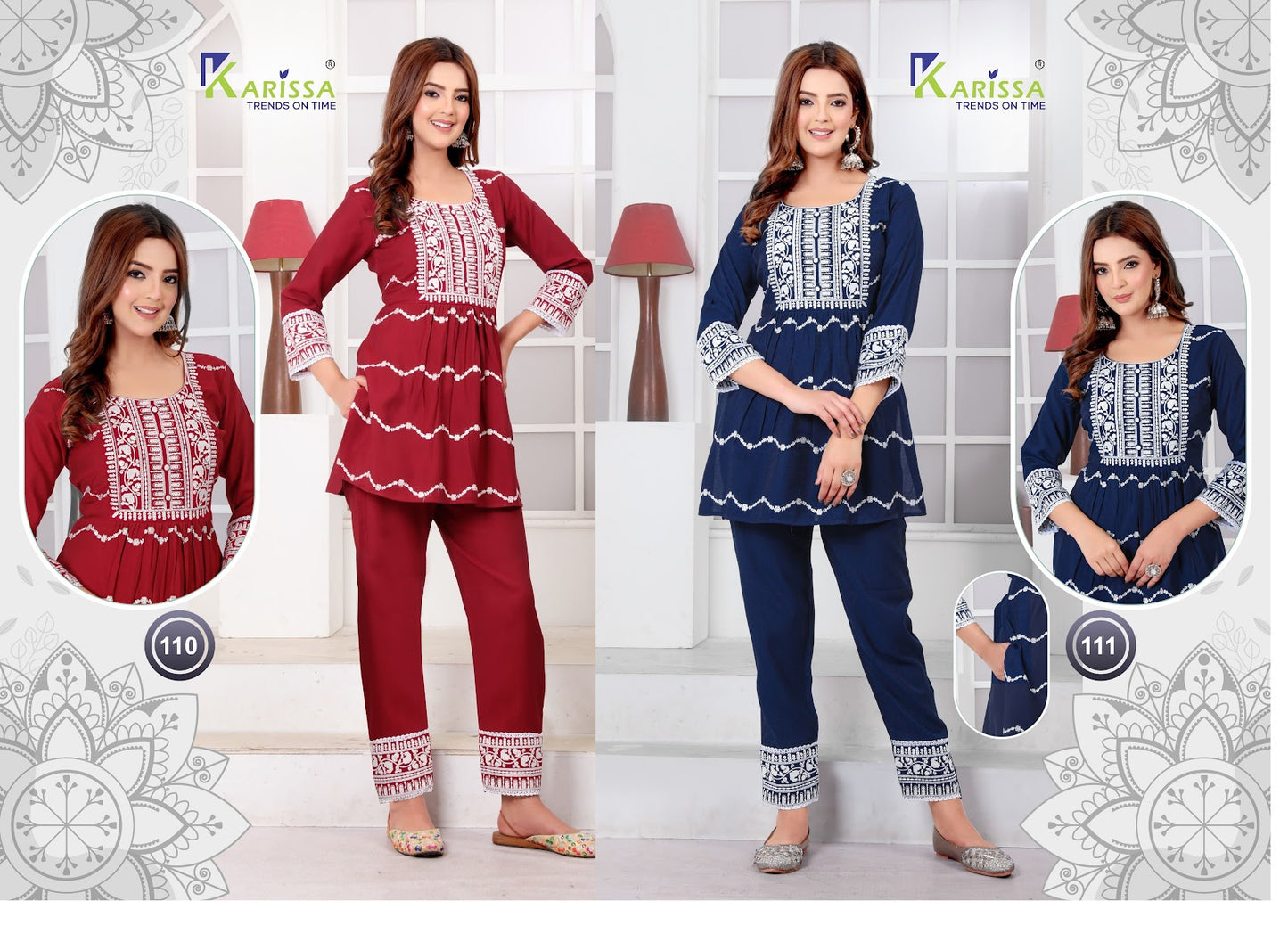 Dn 110 N 111 Karissa Viscose Silk Co Ord Set