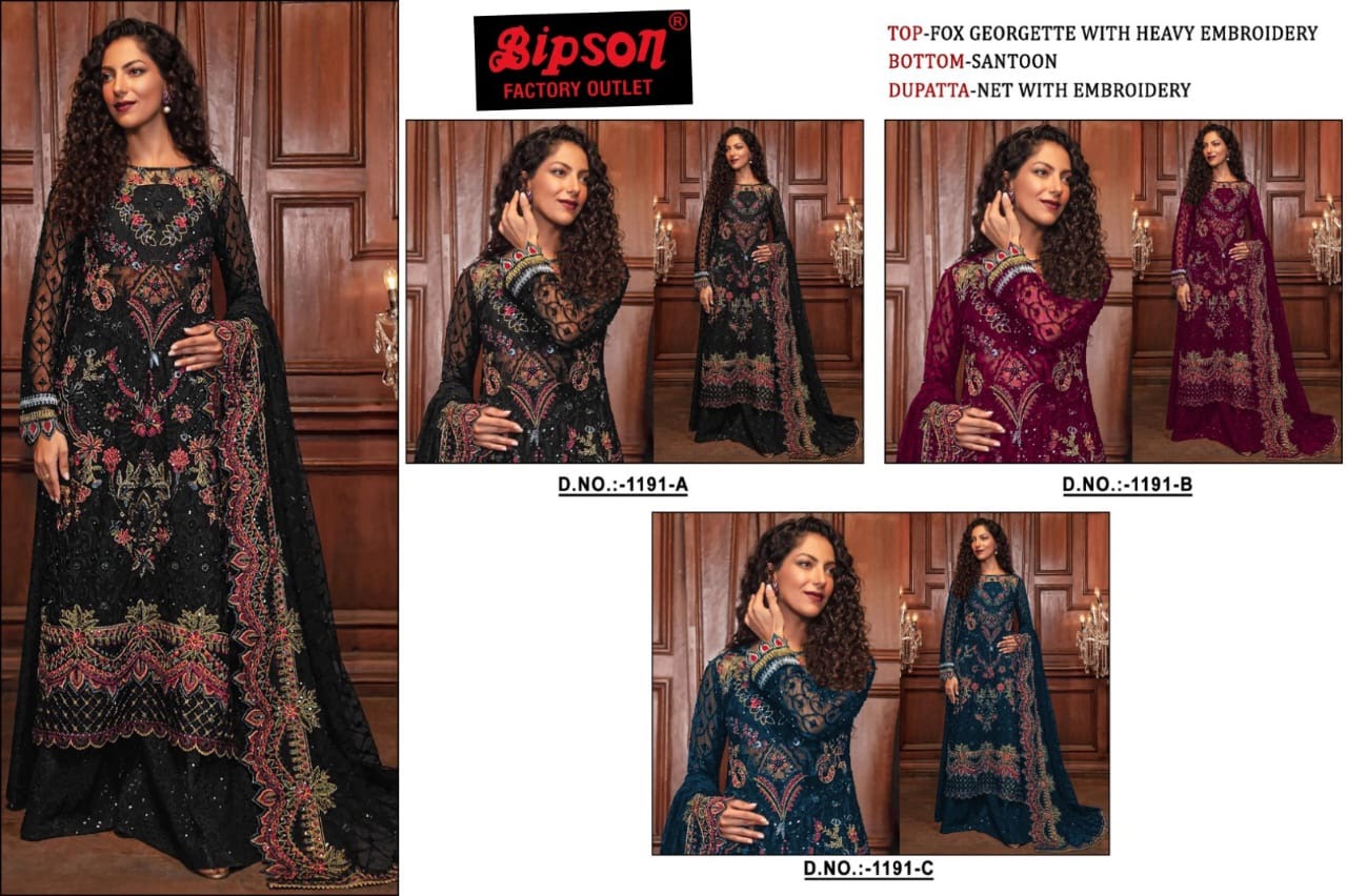 Dn 1191 Abc Bipson Prints Georgette Pakistani Salwar Suits