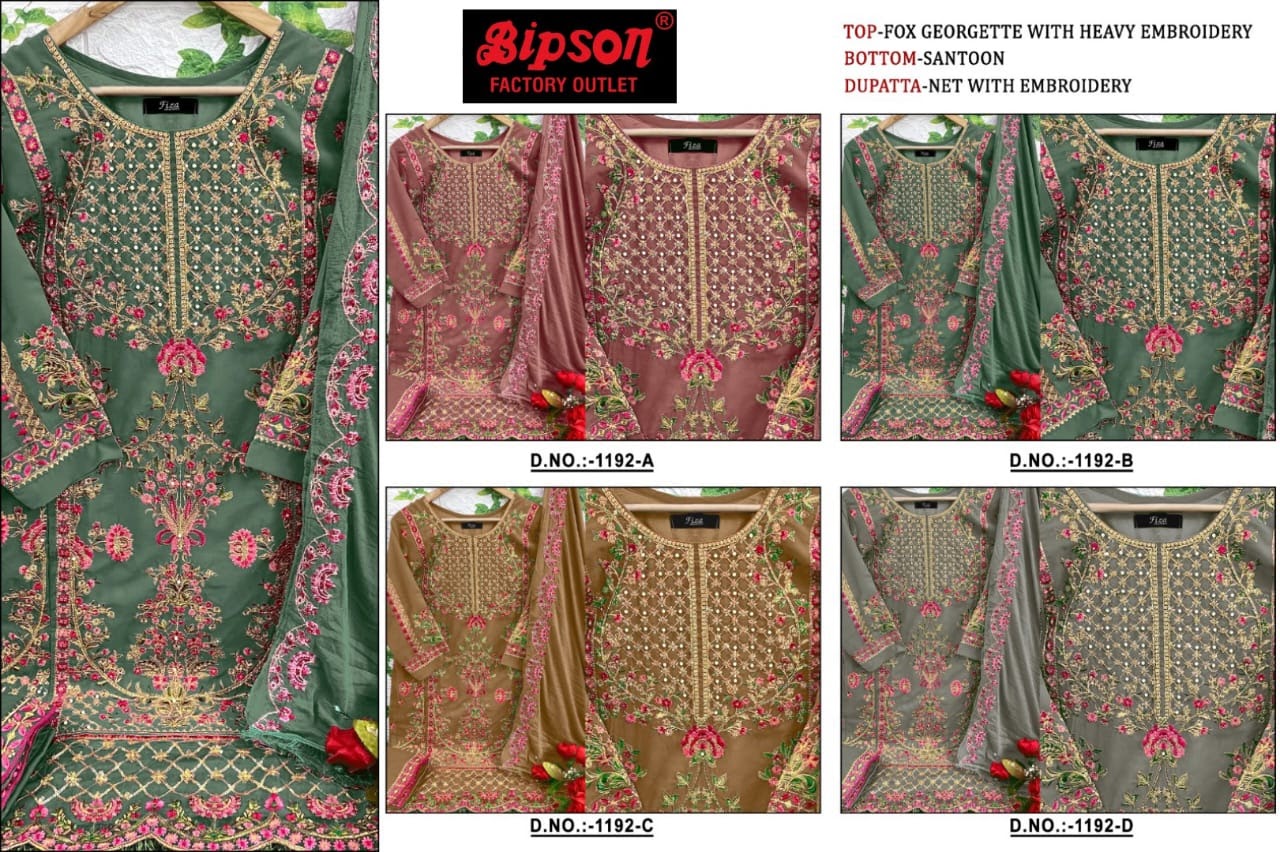 Dn 1192 Abcd Bipson Prints Georgette Pakistani Salwar Suits