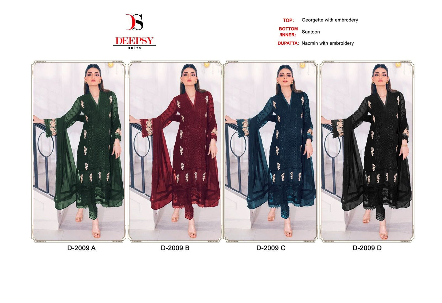 D 2009 Deepsy Georgette Pakistani Salwar Suits