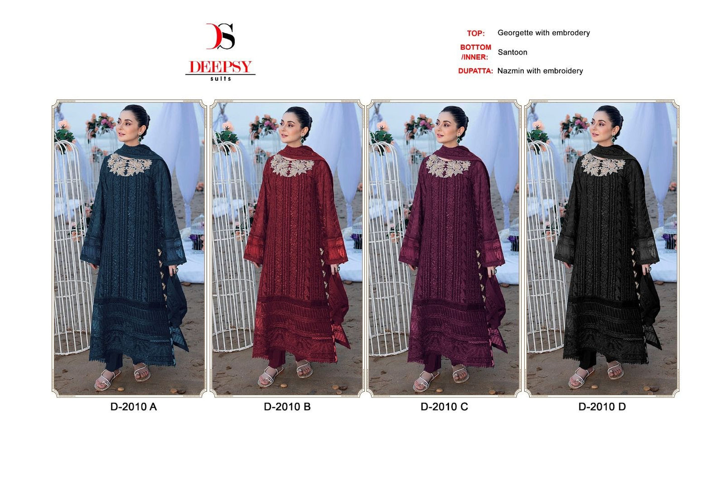 Dn 2010 Deepsy Georgette Pakistani Salwar Suits