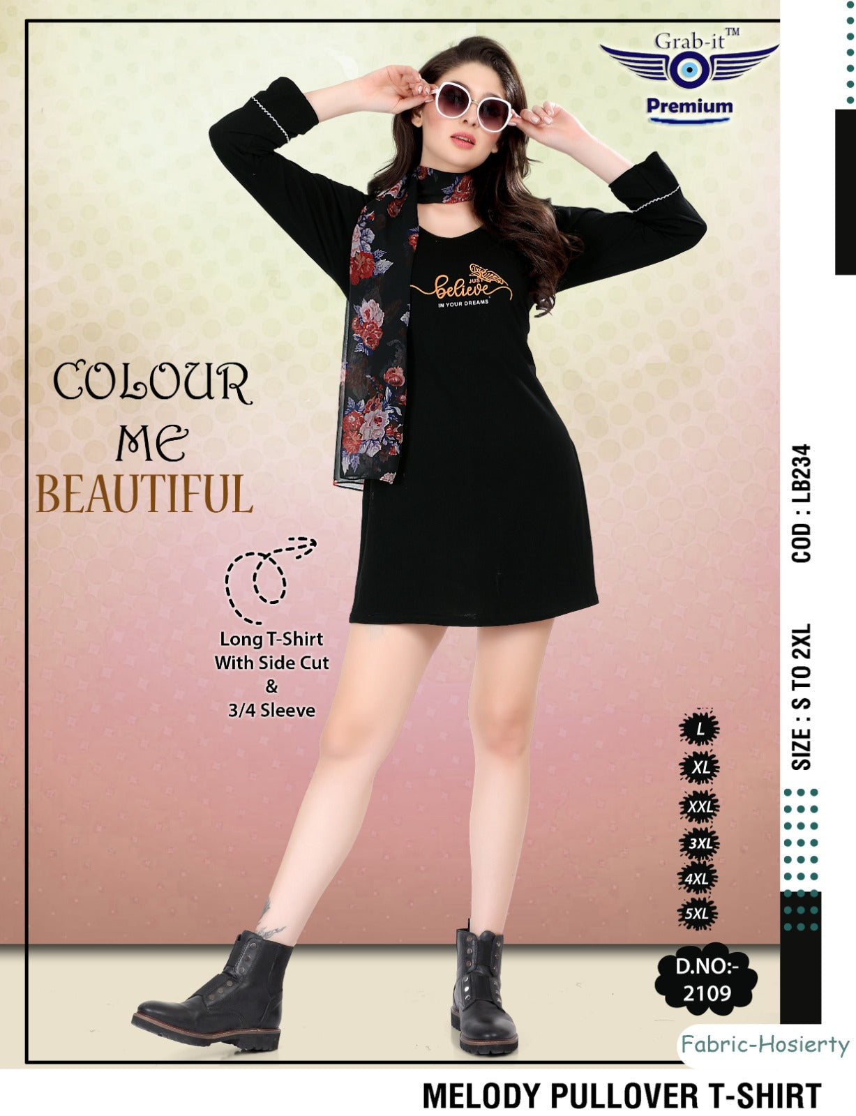 Dn 2109 Grab It Women Long Tshirt