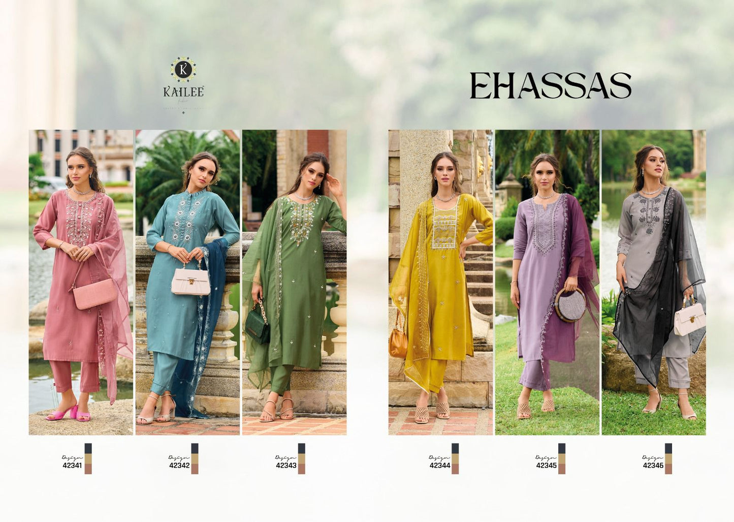 Ehassas Kailee Fashion Visocse Silk Readymade Pant Style Suits