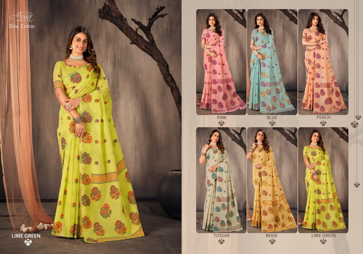 Ekta Cotton Aura Fancy Sarees