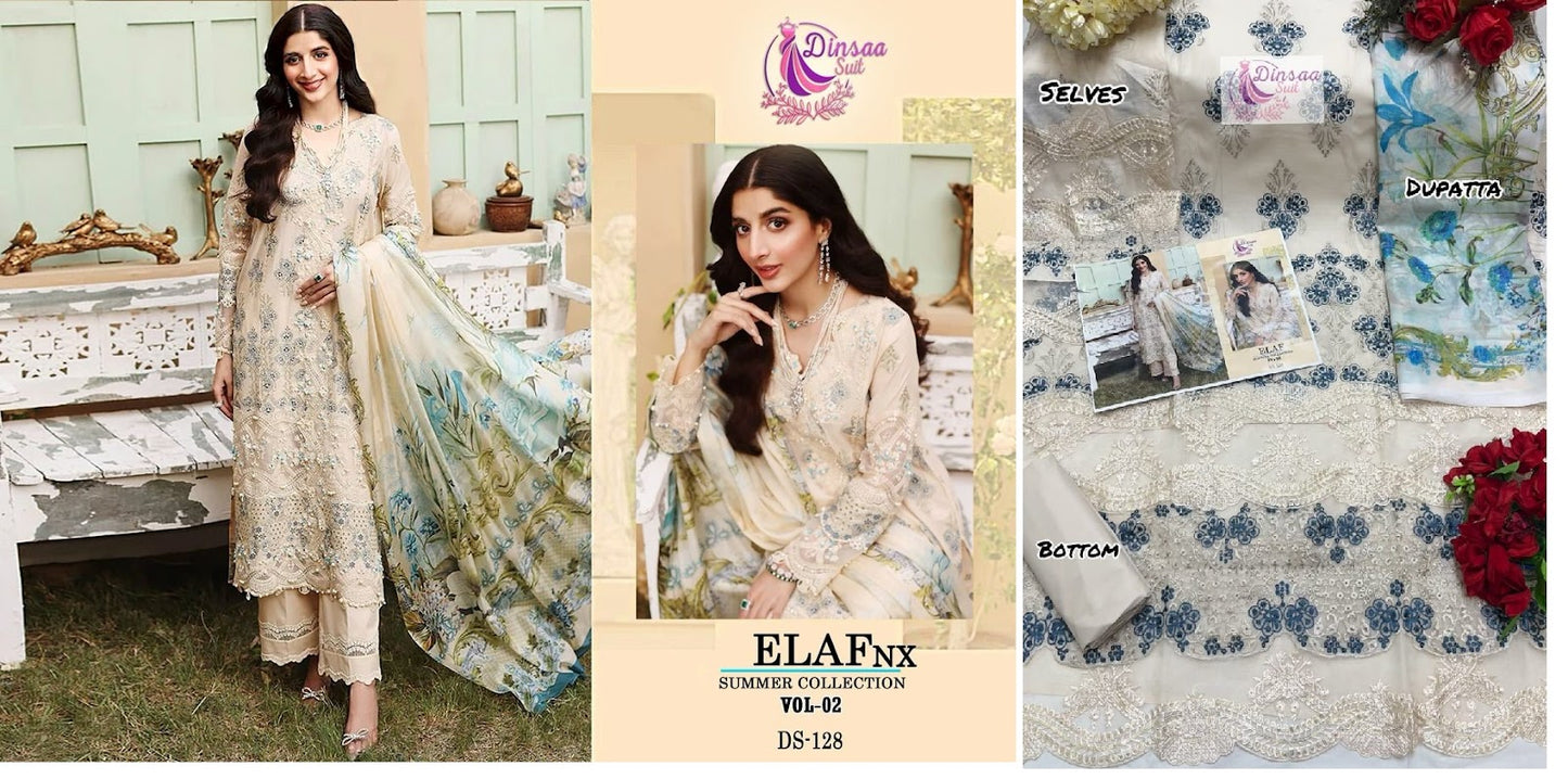 Elaf-Nx Vol 2-Summer Collection Dinsaa Suit Cotton Pakistani Salwar Suits