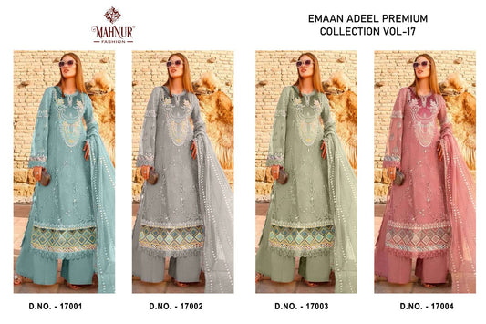 Emaan Adeel Premium Collection Vol 17 Mahnur Organza Pakistani Patch Work Suits