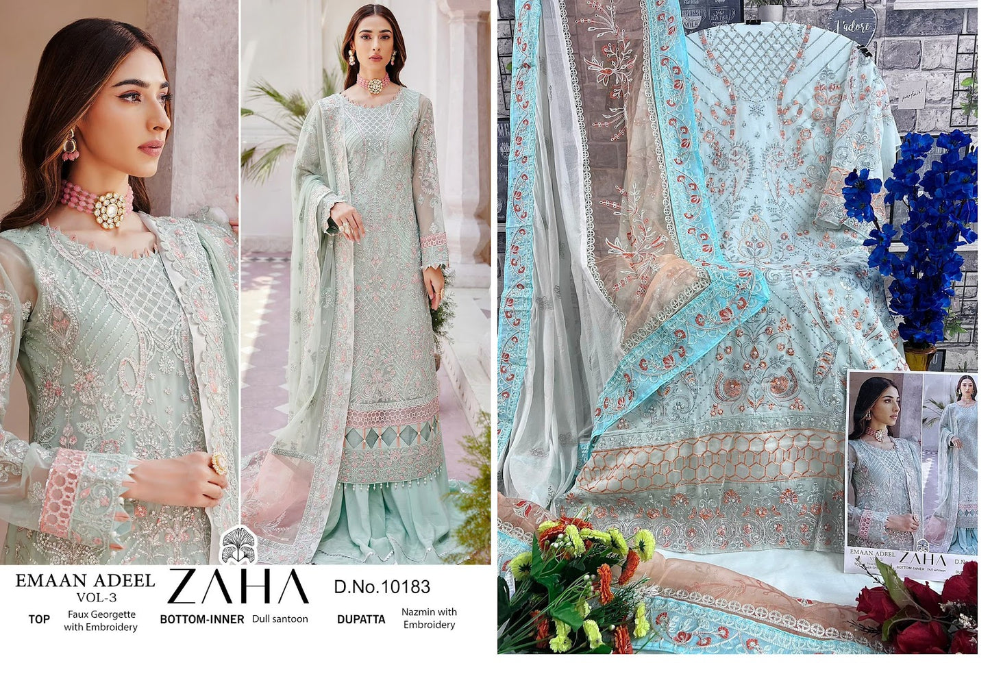 Emaan Adeel Vol 3 Zaha Georgette Pakistani Salwar Suits