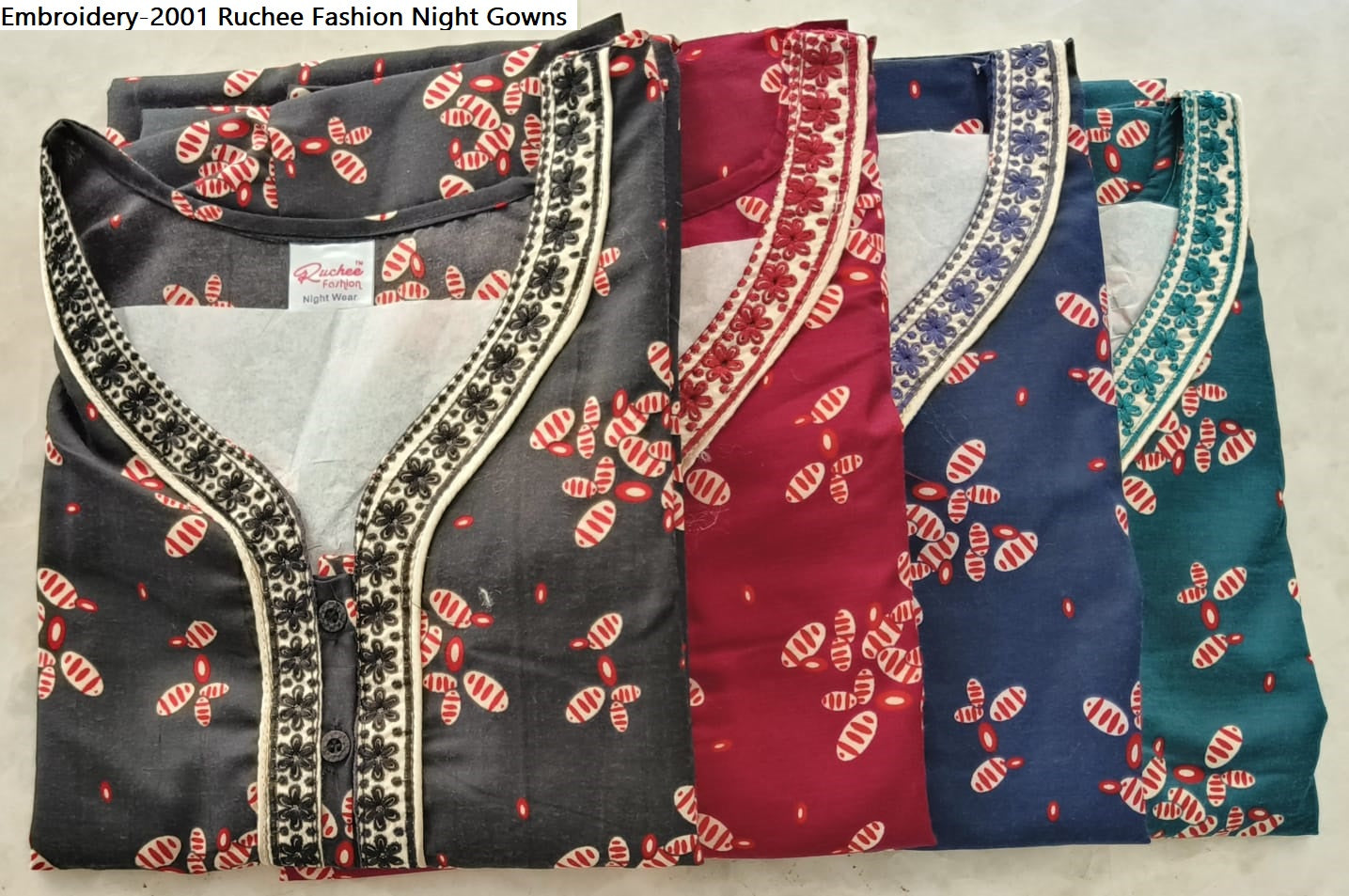 Embroidery-2001 Ruchee Fashion Pv Night Gowns