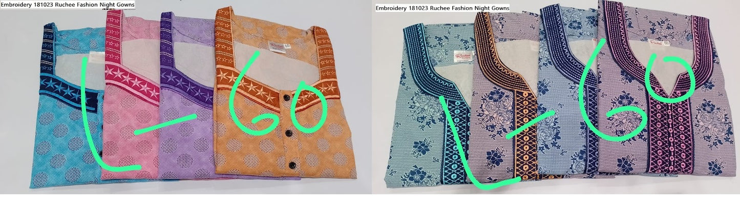 Embroidery 181023 Ruchee Fashion Pv Night Gowns