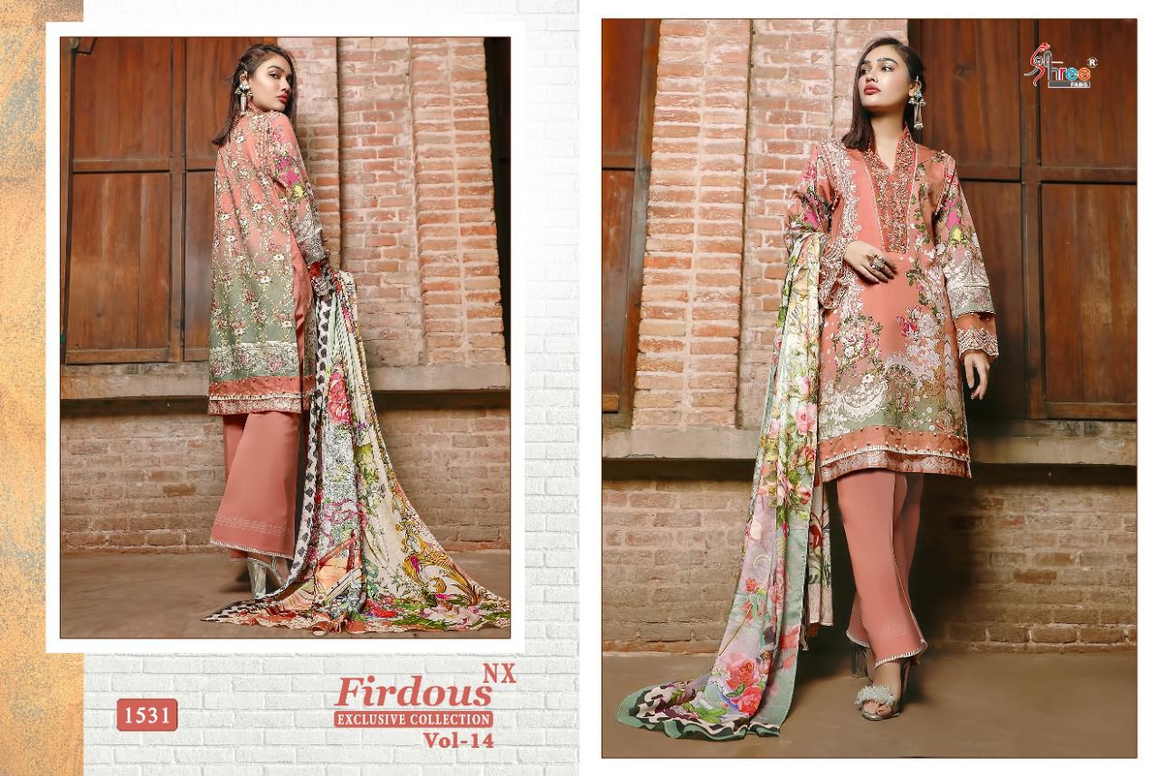 Firdous Exclusive Collection Vol 14-Nx Shree Fabs Cotton Pakistani Salwar Suits