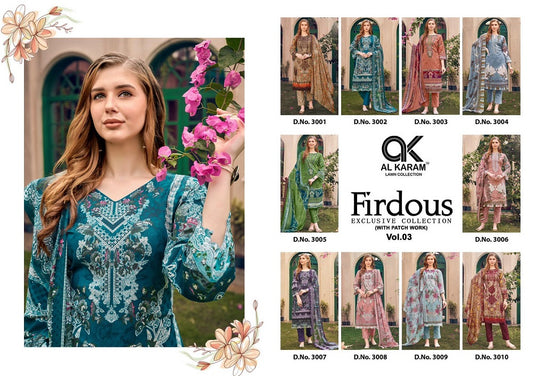Firdous Vol 3 Al Karam Cotton Karachi Salwar Suits