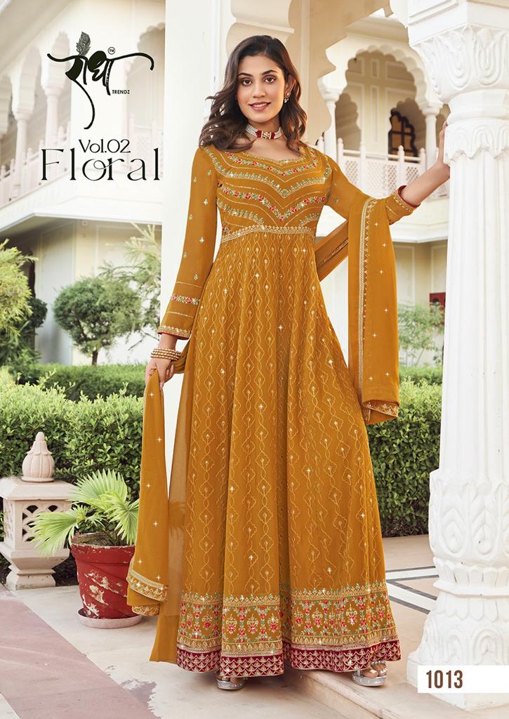Floral Vol 2 Radha Trendz Georgette Readymade Anarkali Suits