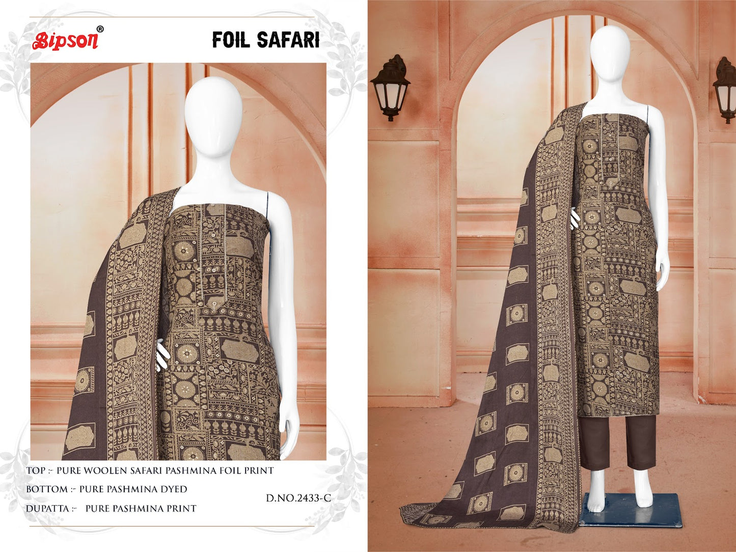 Foil Safari-2433 Bipson Prints Woolen Pashmina Suits