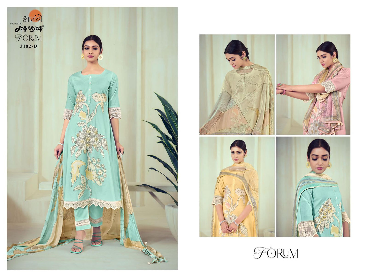 Forum Jay Vijay Pure Cotton Pant Style Suits