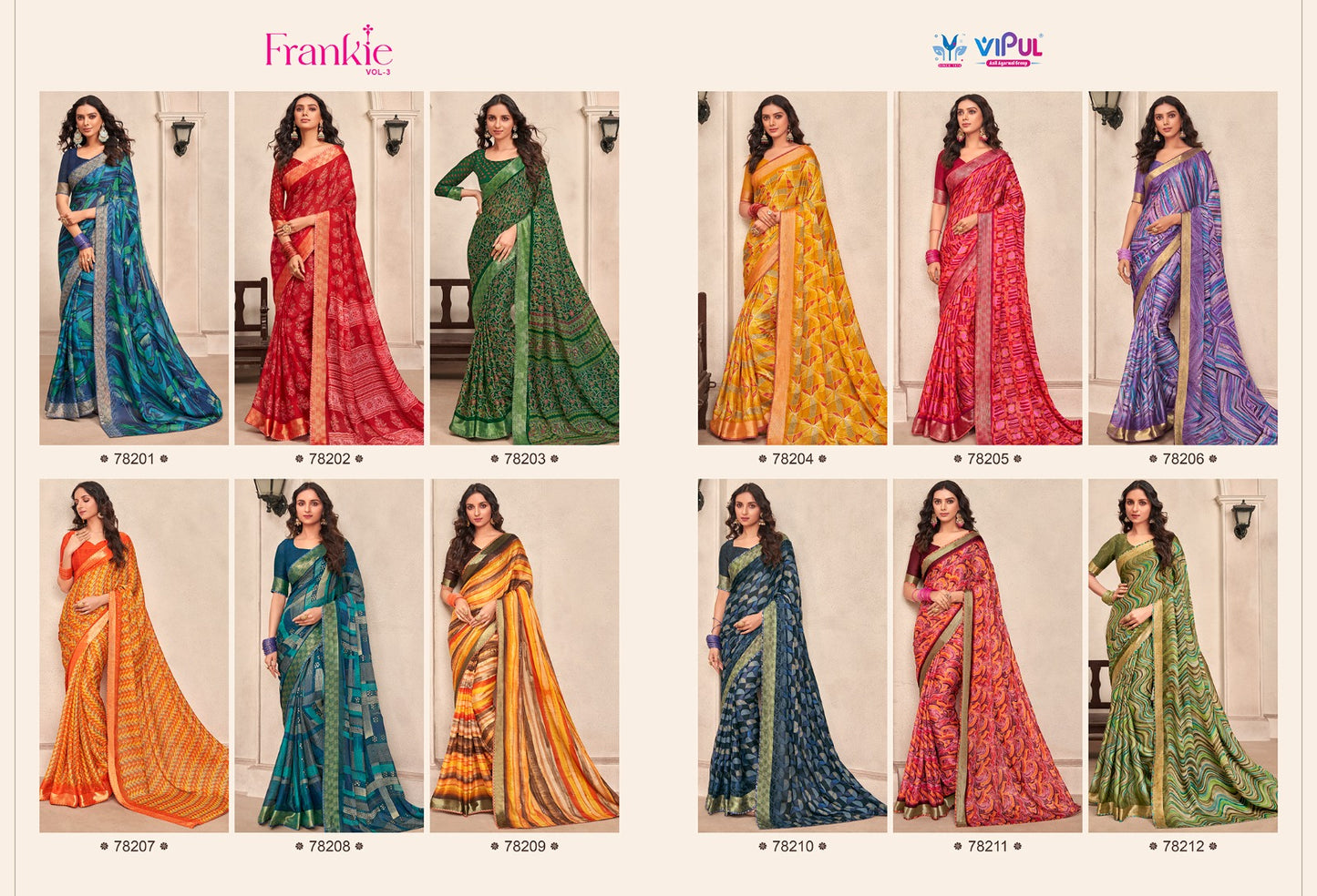 Frankie Vol 3 Vipul Chiffon Sarees