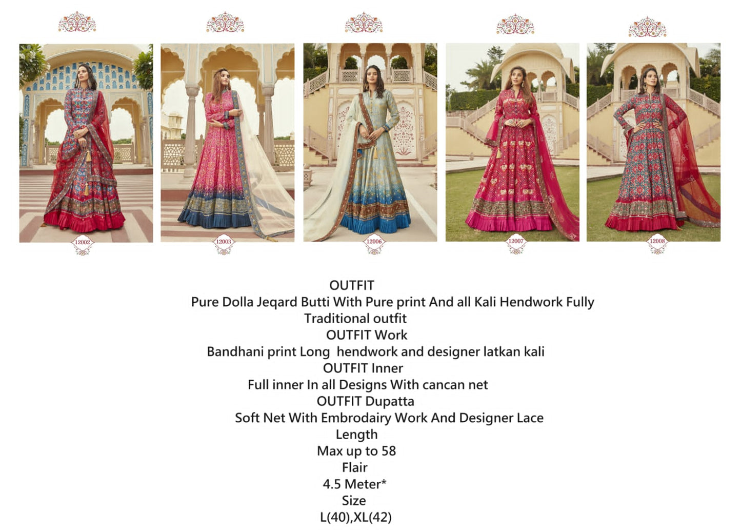 Gajgamini Virasat Dola Jacquard Gown Dupatta Set