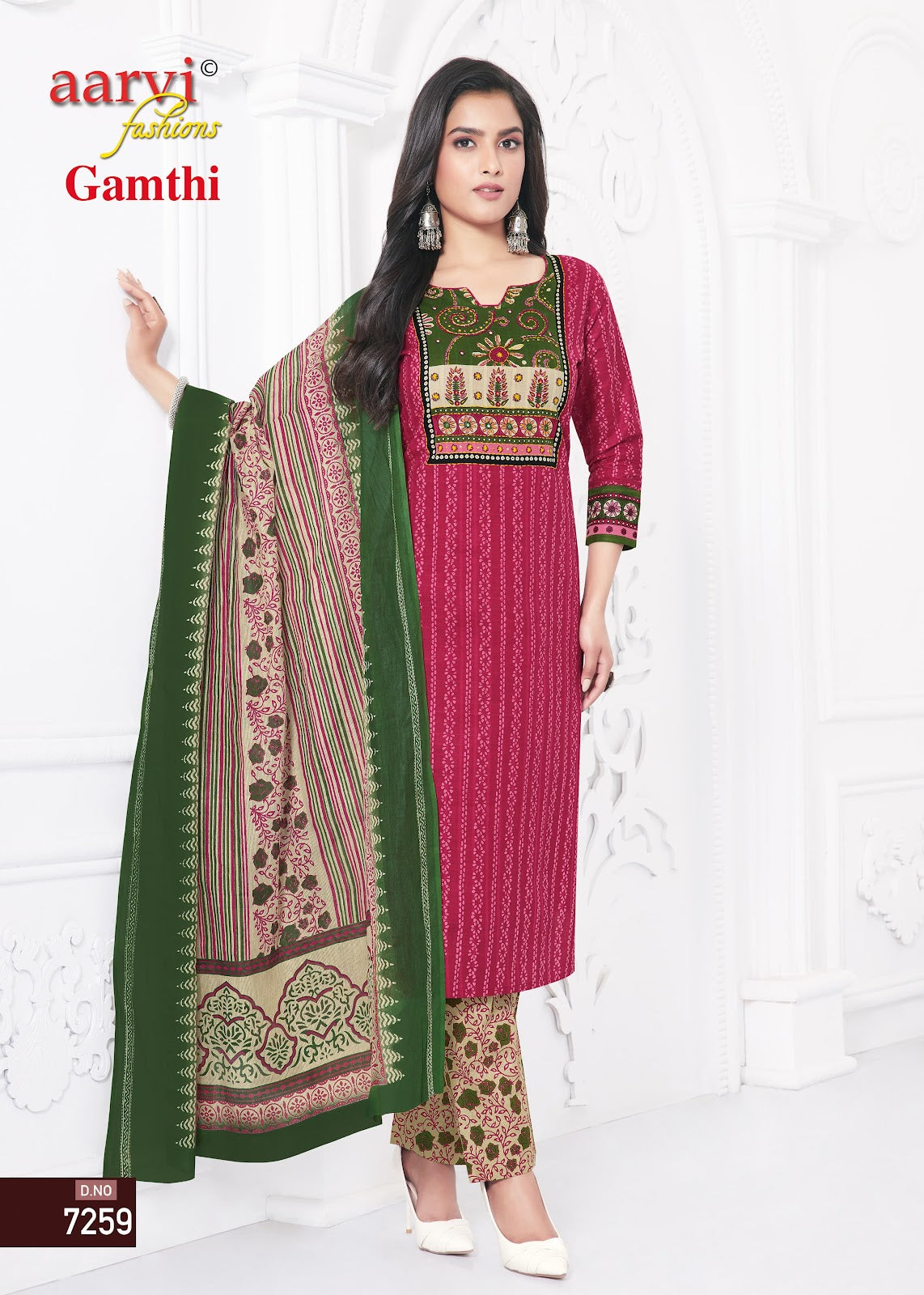 Gamthi Vol 4 Aarvi Fashions Cambric Cotton Readymade Pant Style Suits