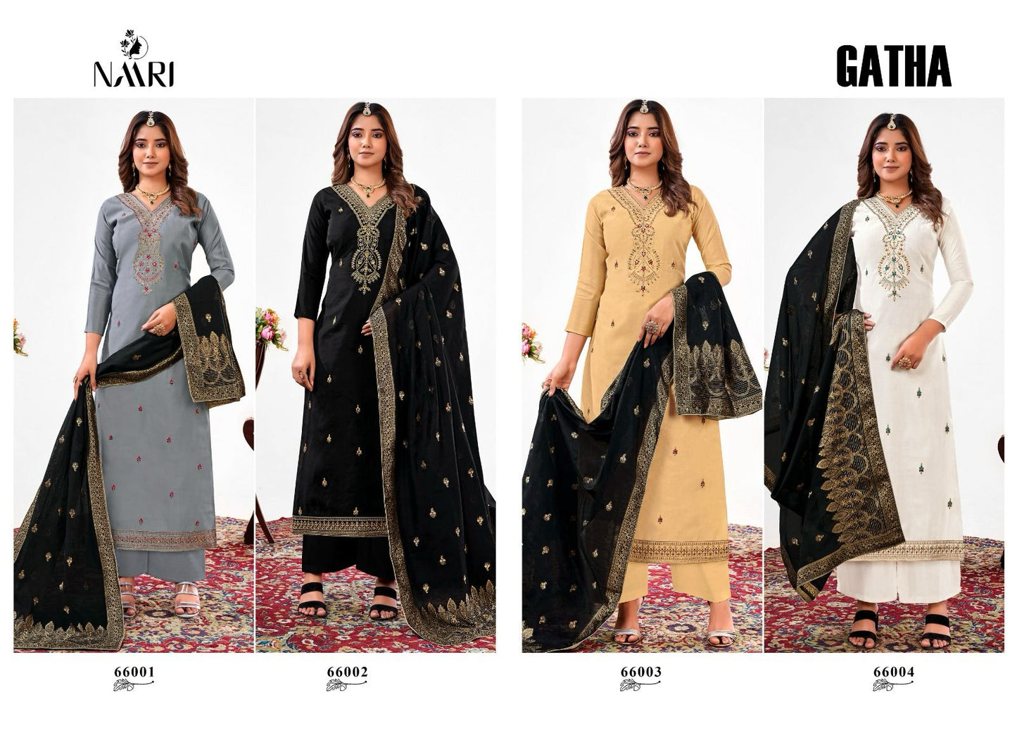 Gatha Naari Modal Silk Pant Style Suits
