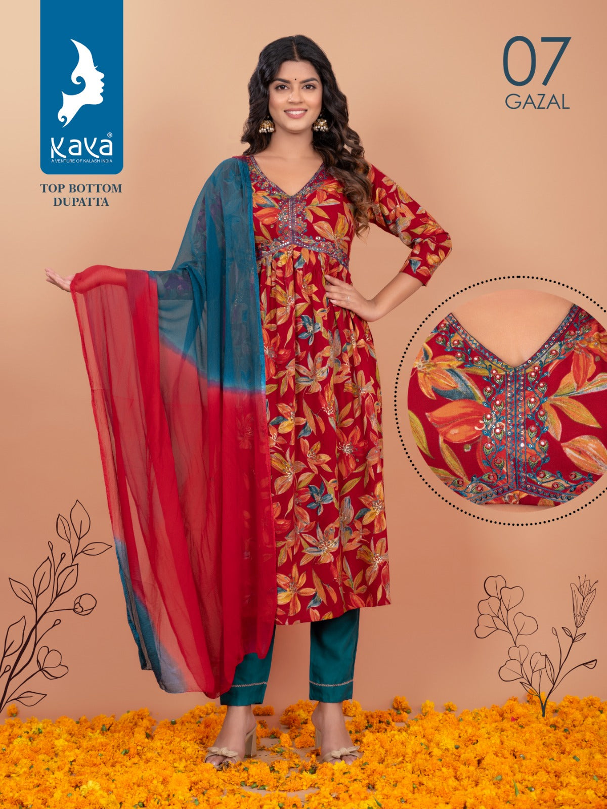 Gazal Kaya Rayon Readymade Pant Style Suits