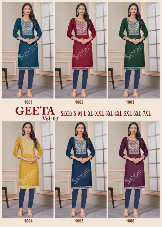 Geeta Vol 3 Banwery Bombay Knee Length Kurtis