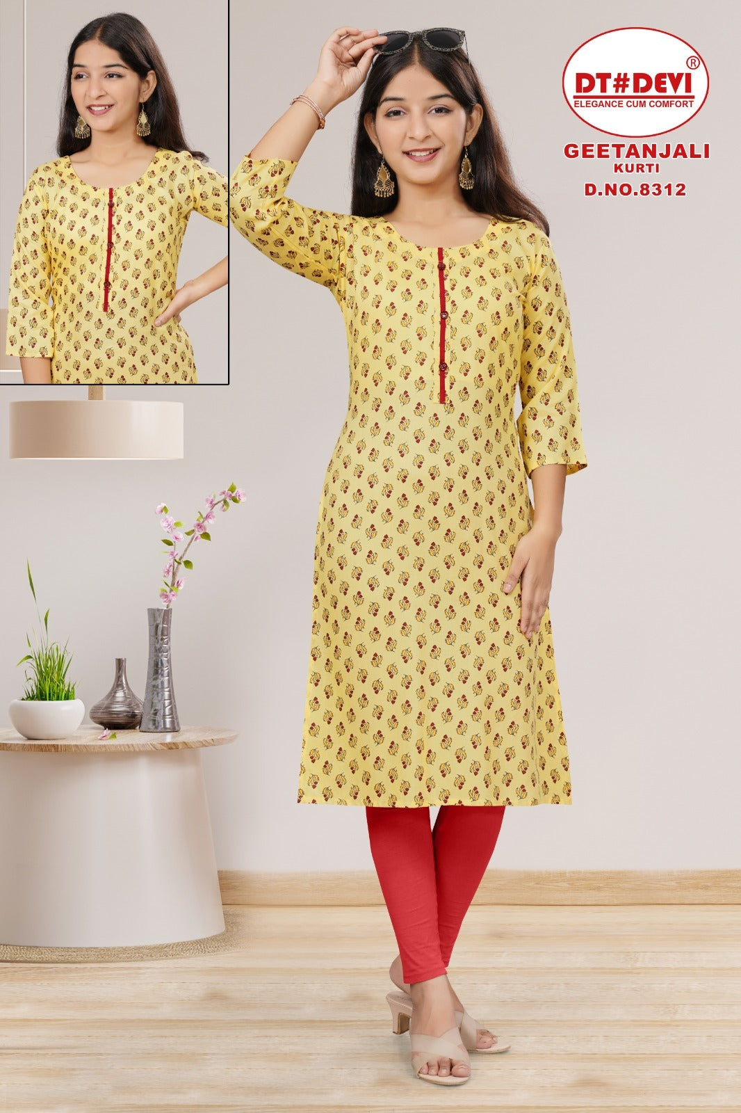 Geetanjali-8312 Dt Devi Rayon Knee Length Kurtis