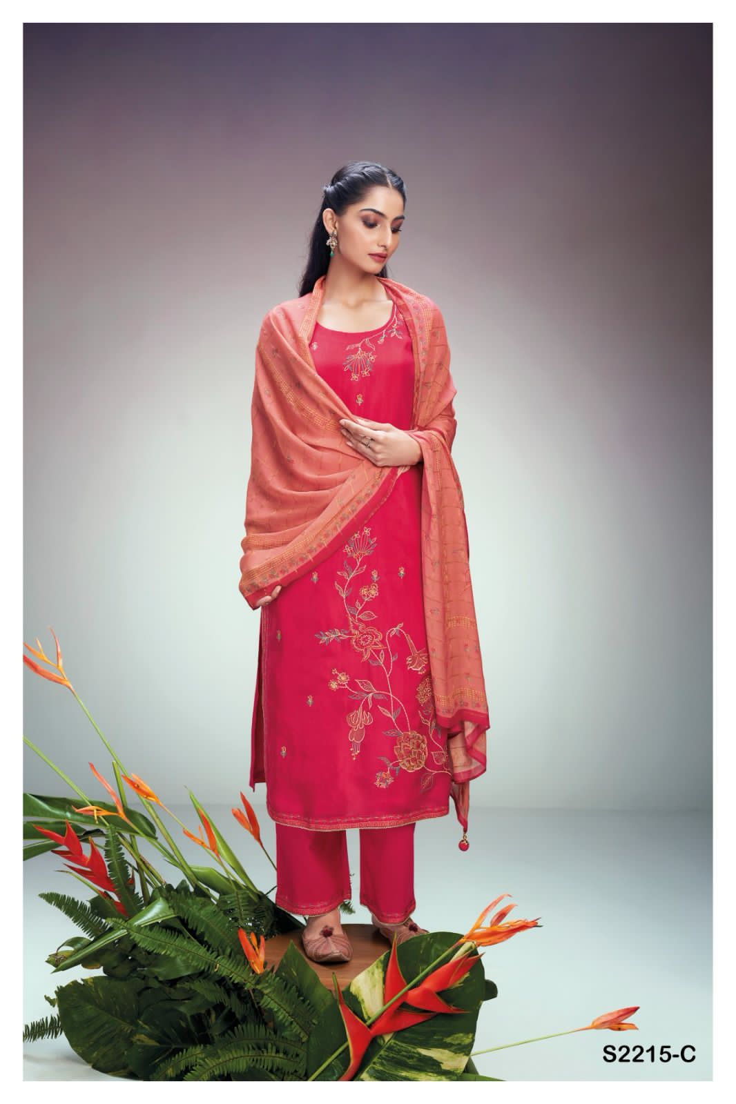 Genuli 2215 Ganga Habutai Silk Plazzo Style Suits
