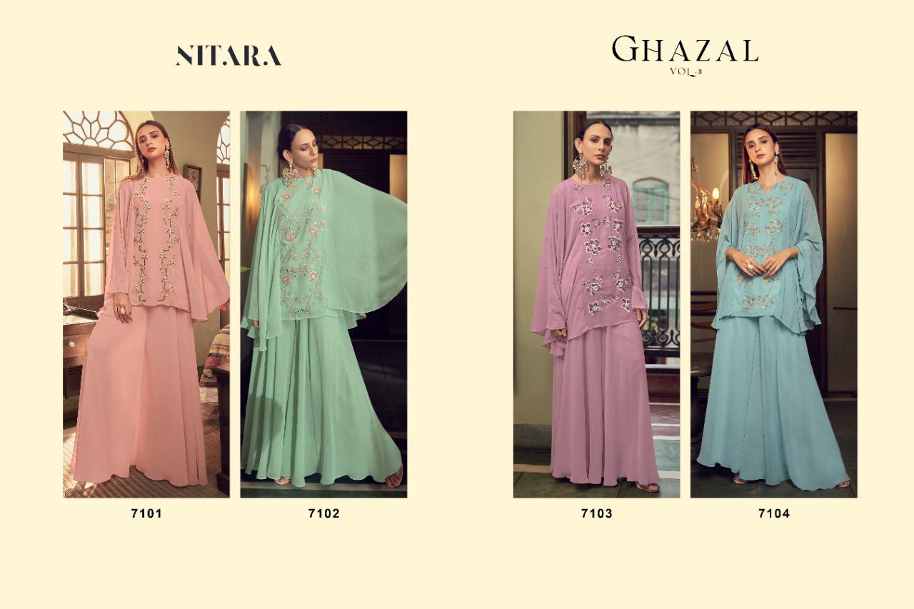 Ghazal Vol 3 Nitara Georgette Top Bottom Set