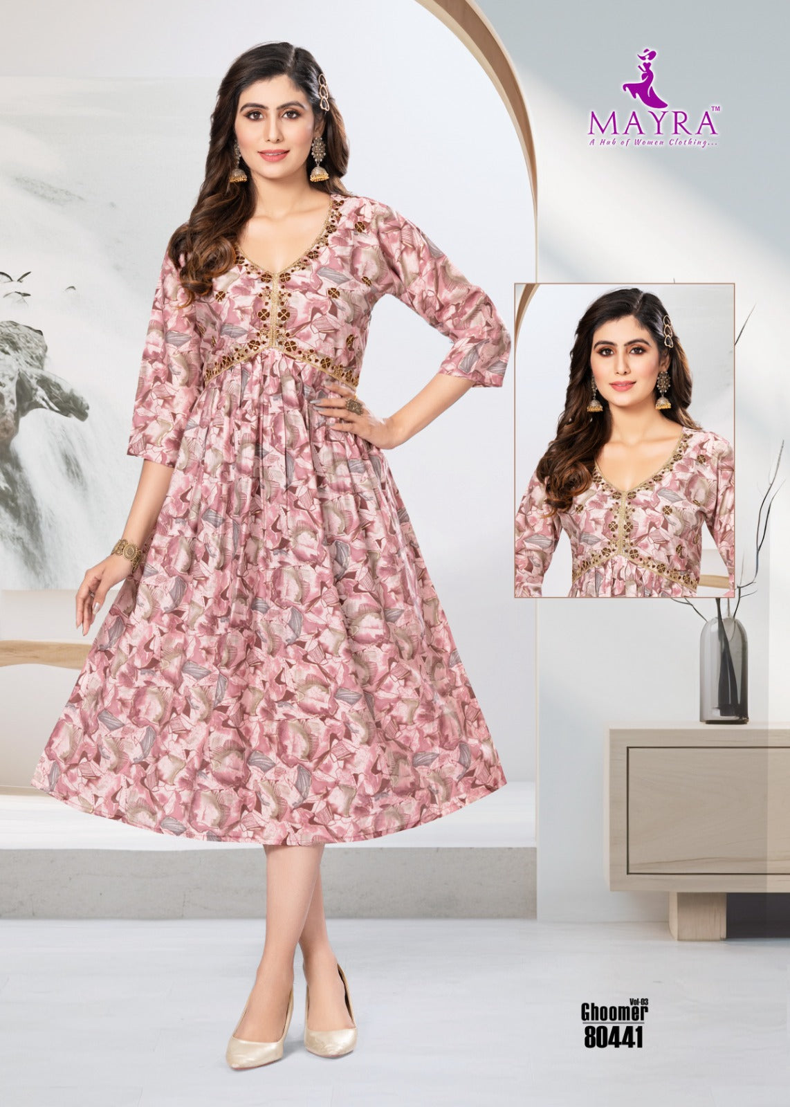Ghoomer Vol 3 Mayra Chanderi Anarkali Kurtis