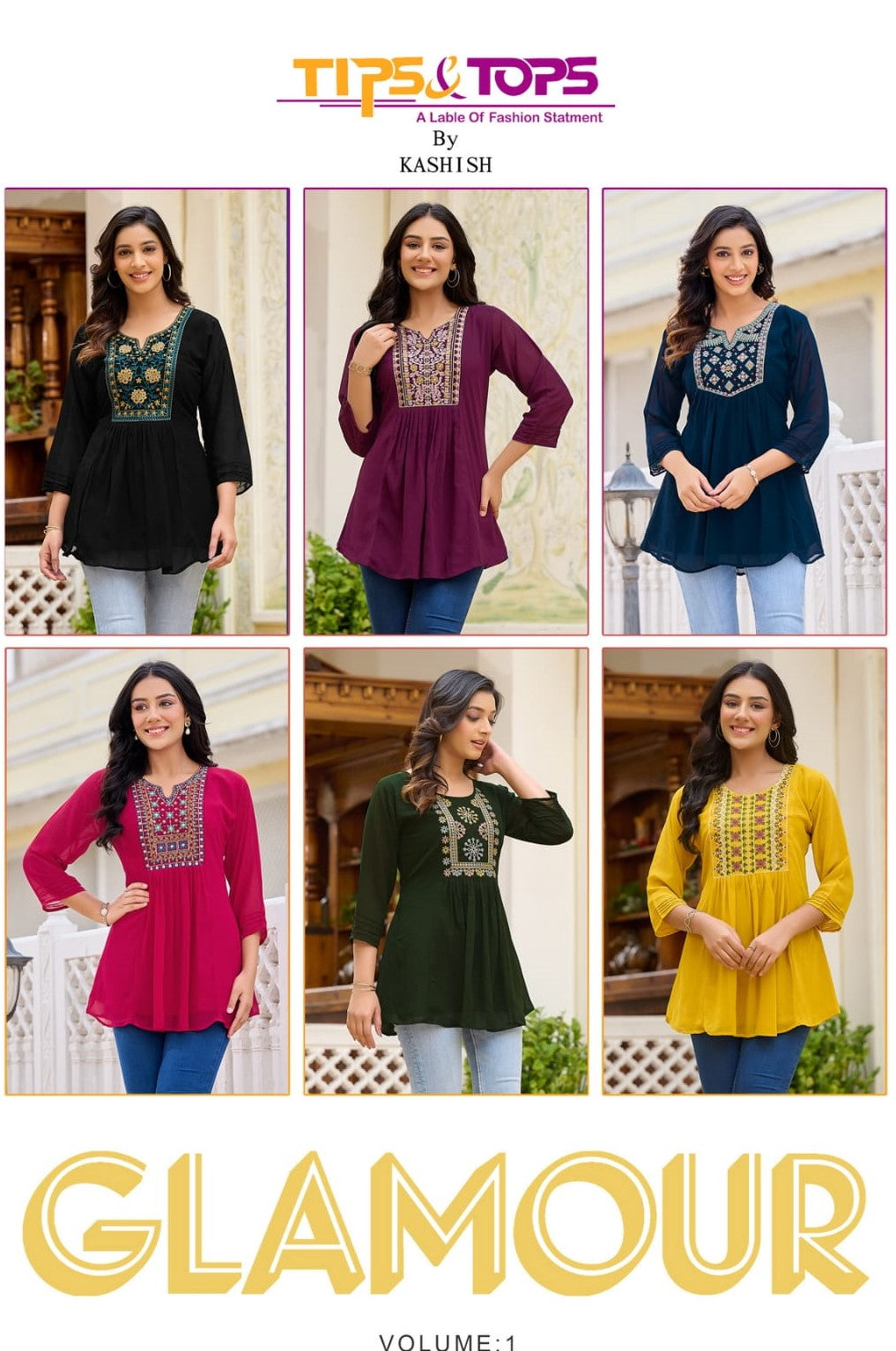 Glamour Vol 1 Tips Tops Georgette Fancy Tops