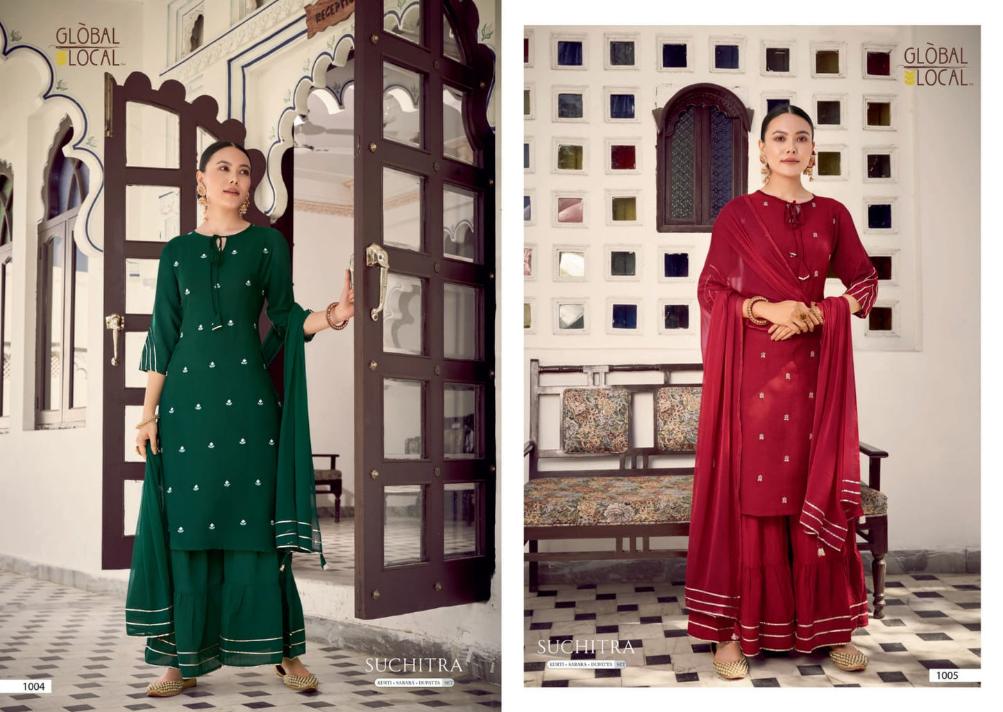 Global Local 100 Miles Readymade Sharara Suits